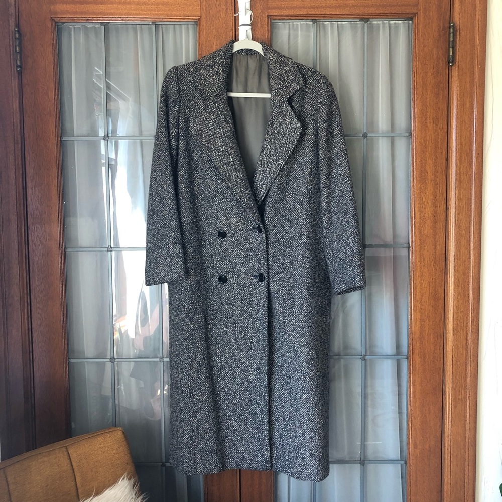 Vintage Double-Breasted Tweed Coat